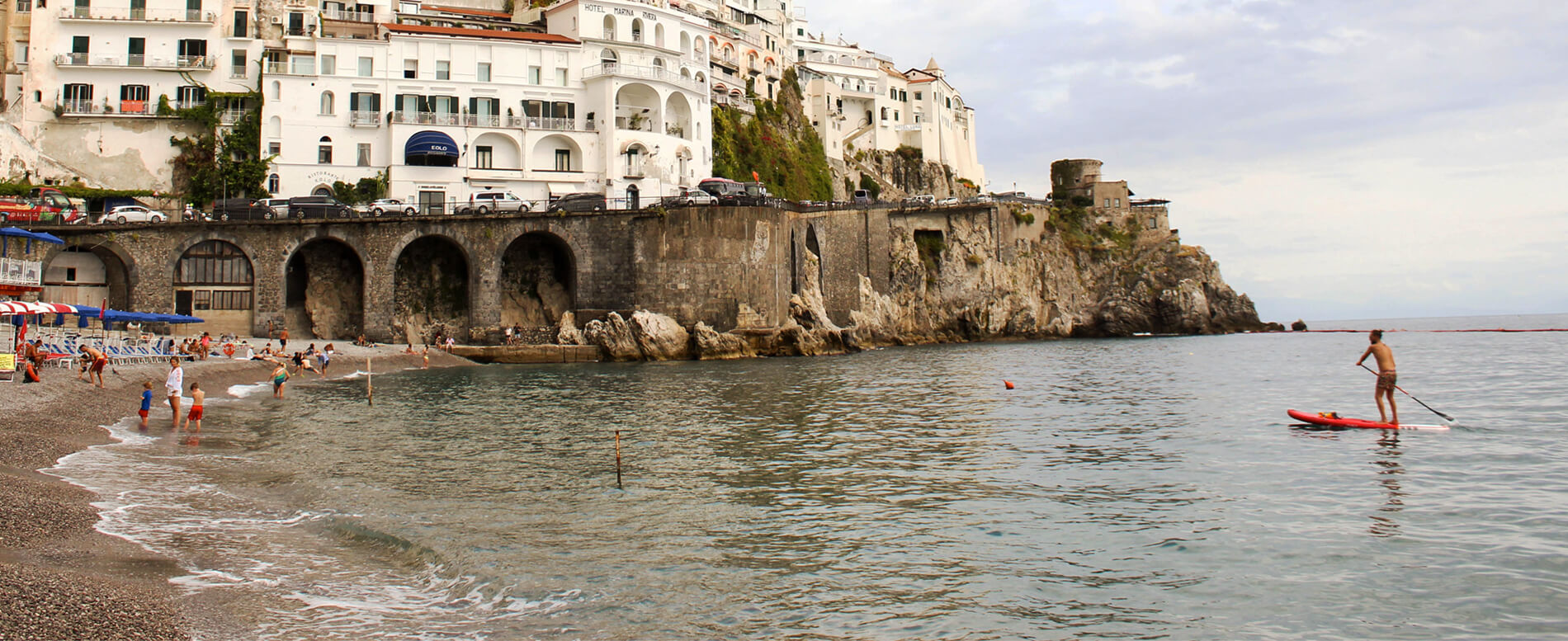 Paddle boarding in Italy