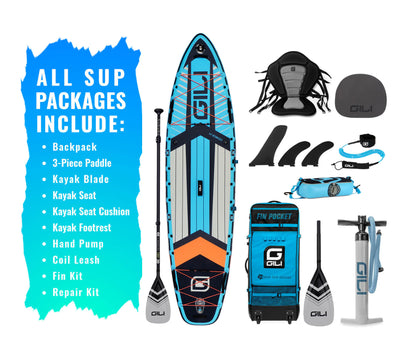 11' Komodo Kayak Hybrid SUP Package List