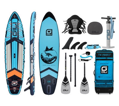 11' Komodo Paddle Board Kayak Package in Blue