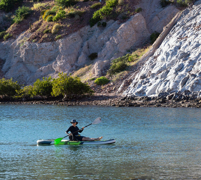 GILI Air inflatable paddle board Green in action