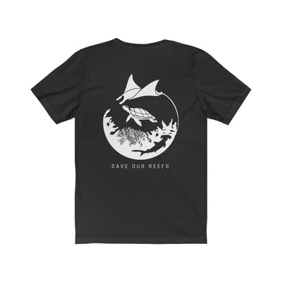 Save Our Reefs Unisex Short Sleeve Tee black back