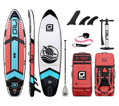 GILI 10'6 Komodo inflatable paddle board package in Coral