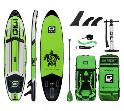 GILI 11'6 AIR inflatable paddle board package in Green