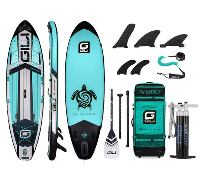 GILI 11'6 Meno inflatable paddle board package in Teal