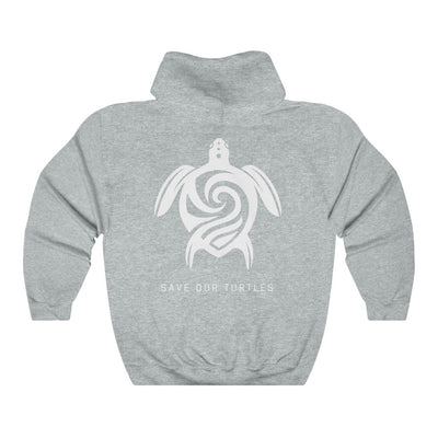 Save Our Turtles Hooded Sweatshirt/Hoodie gray back