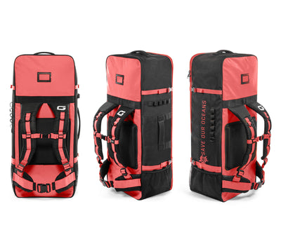 GILI iSUP non-rolling backpack with fin pocket Coral sides and back