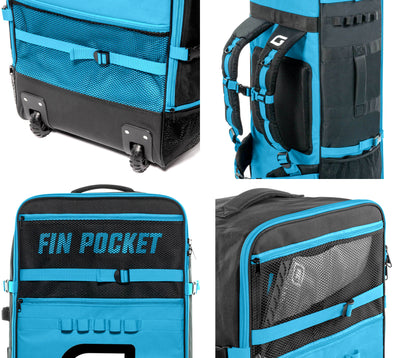 GILI iSUP rolling backpack with fin pocket in Blue