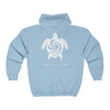 Save Our Turtles Full Zip Hooded Sweatshirt light blue back