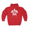 Save Our Turtles Full Zip Hooded Sweatshirt red back