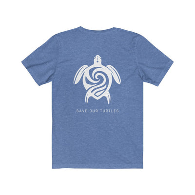 Save Our Turtles Unisex Short Sleeve Tee sky blue back