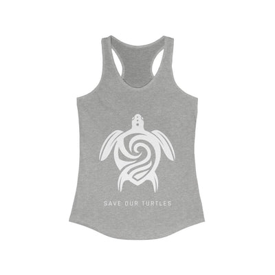 Women's Save Our Turtles Racerback Tank gray front