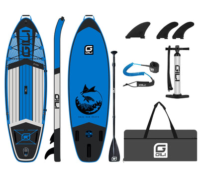 GILI 9' Cuda Blue inflatable paddle board with hand pump