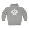 Save Our Turtles Full Zip Hooded Sweatshirt gray back