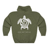 Save Our Turtles Hooded Sweatshirt/Hoodie olive back