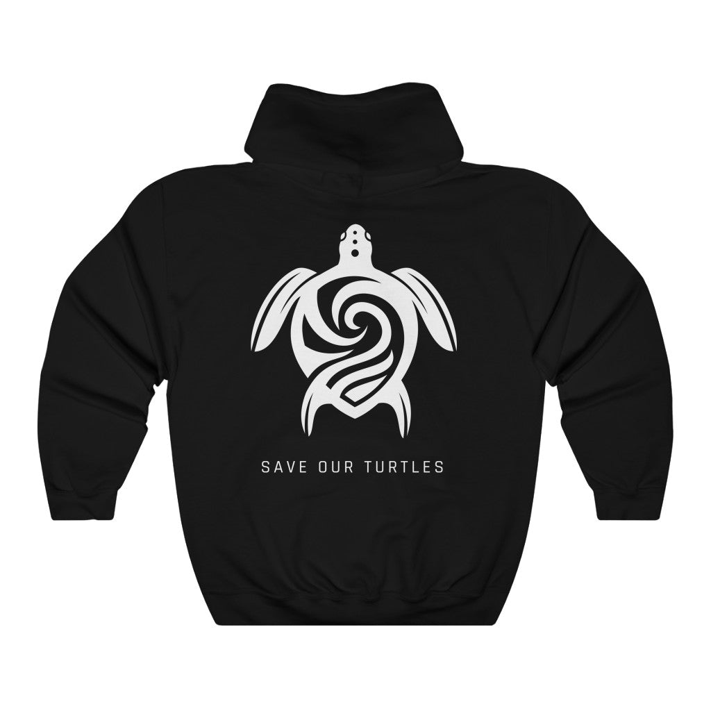 Save Our Turtles Hooded Sweatshirt/Hoodie black back