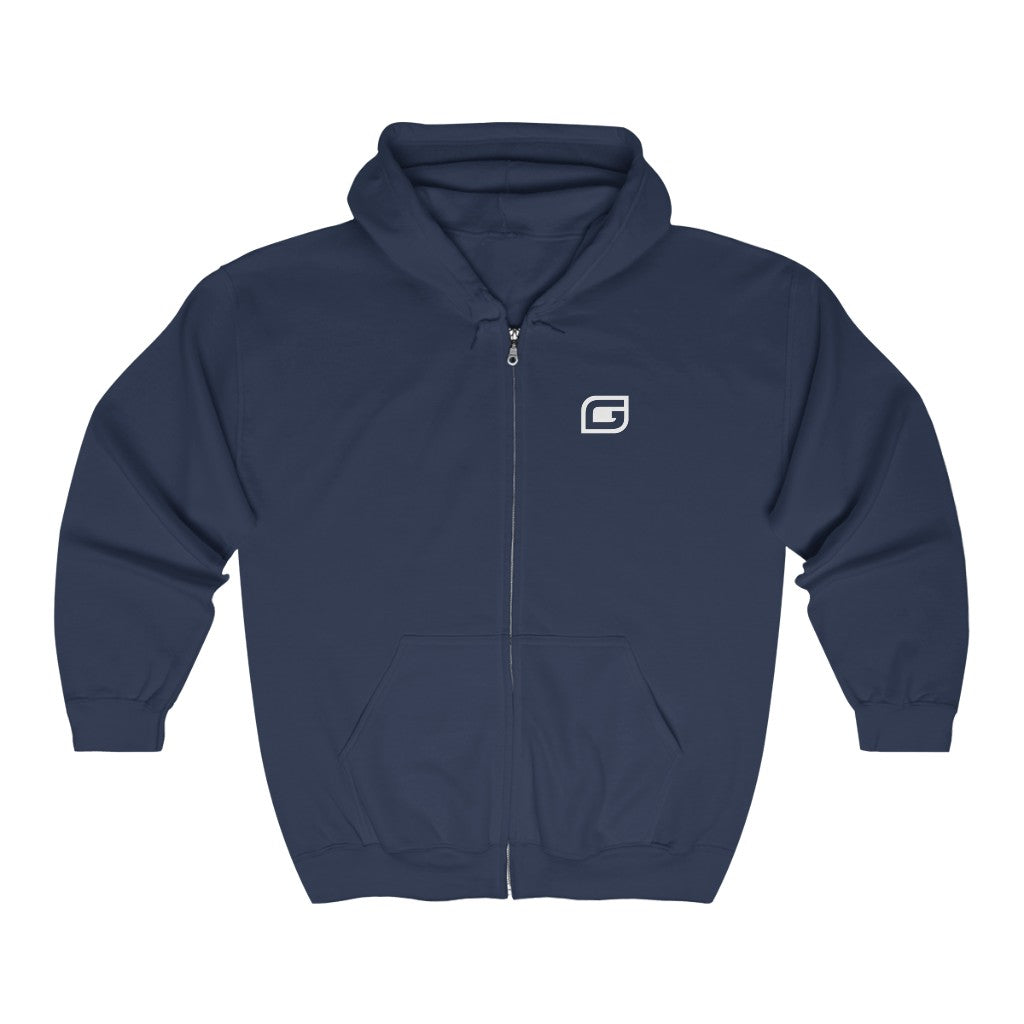 Save Our Turtles Full Zip Hooded Sweatshirt navy blue front