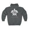 Save Our Turtles Full Zip Hooded Sweatshirt dark gray back