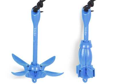 Folding Kayak/SUP Grapnel Anchor, Blue Coated