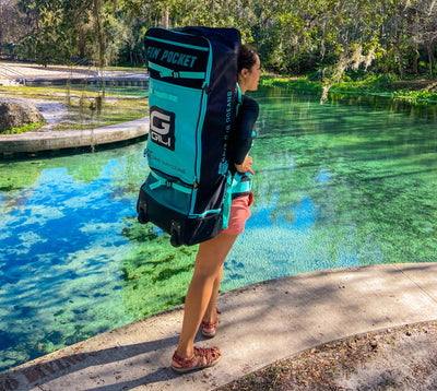 GILI rolling backpack Teal for paddle board